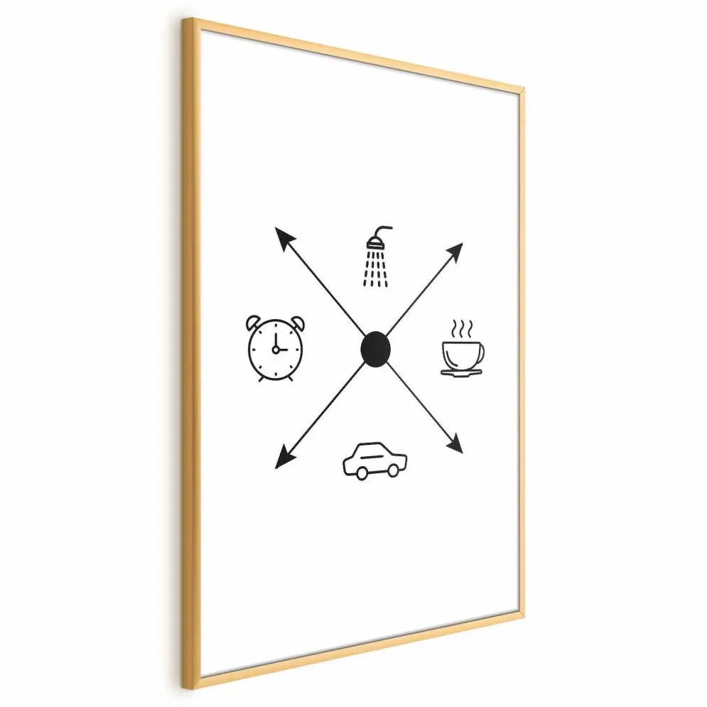 Plakat Harmonogram dnia 40x60 cm z ramą złotą z marginesem | MIRAT.