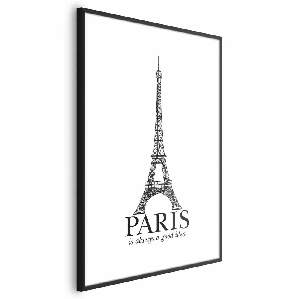 Plakat Paris 29,7x42 cm z ramą czarną z marginesem | MIRAT.