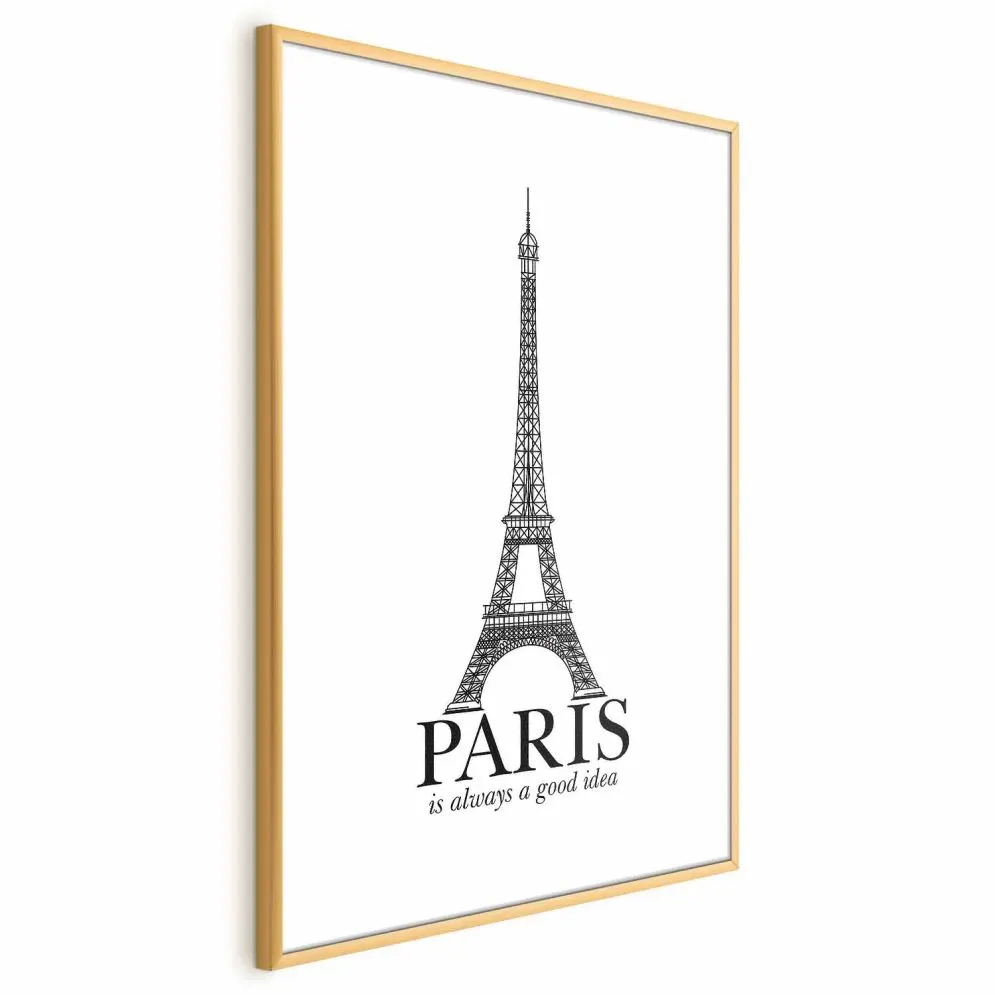 Plakat Paris 29,7x42 cm z ramą złotą z marginesem | MIRAT.
