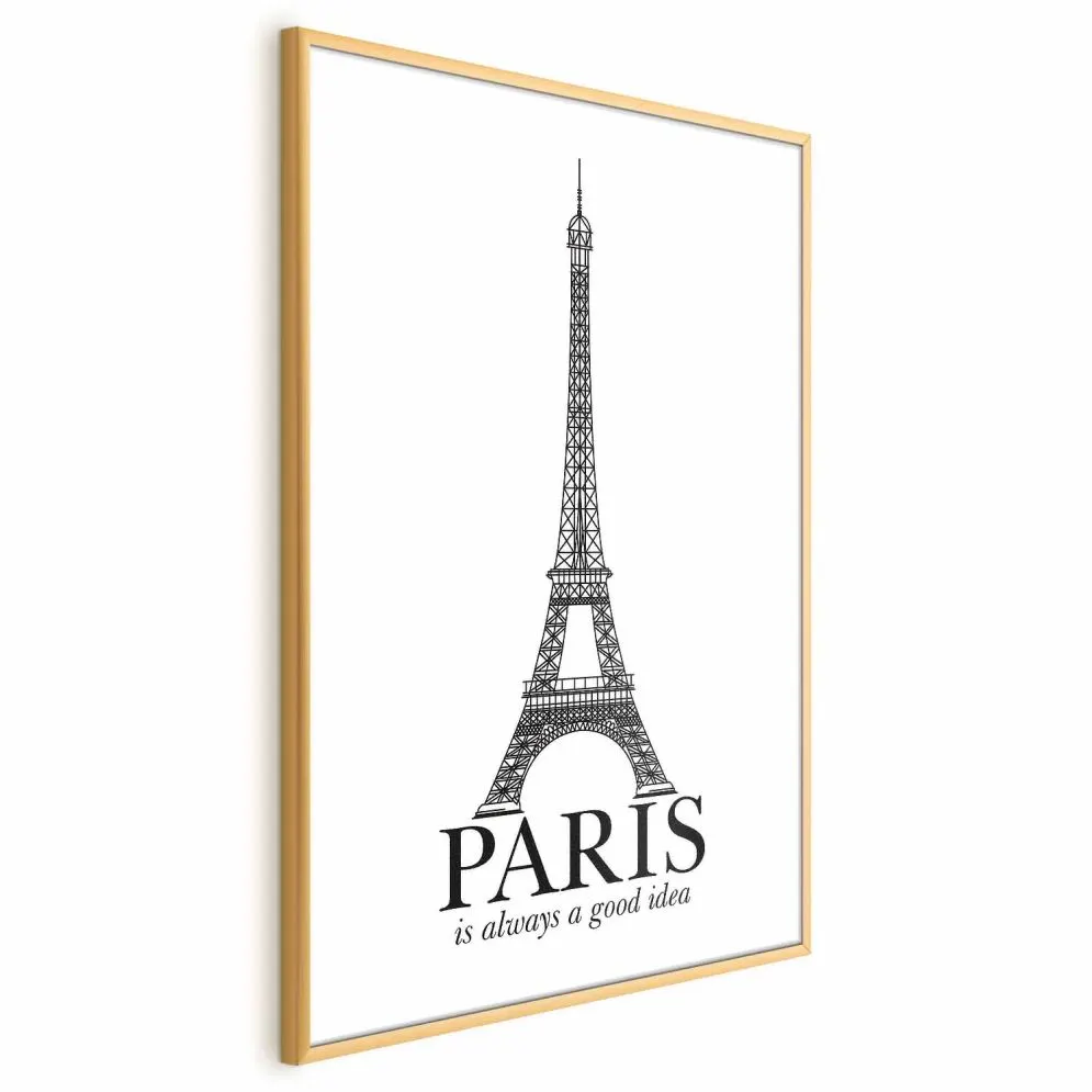 Plakat Paris 29,7x42 cm z ramą złotą bez marginesu | MIRAT.
