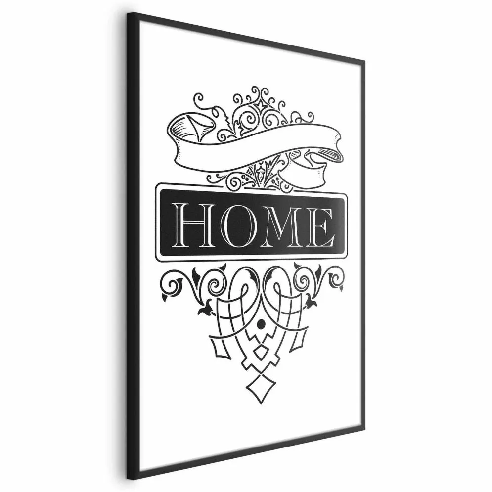 Plakat Home 21x30 cm z ramą czarną bez marginesu | MIRAT.