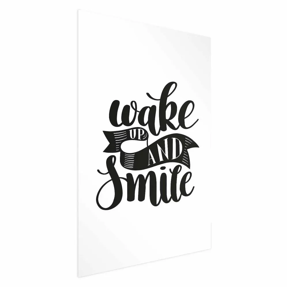 Plakat Wake up and smile 29,7x42 cm bez ramy z marginesem | MIRAT.