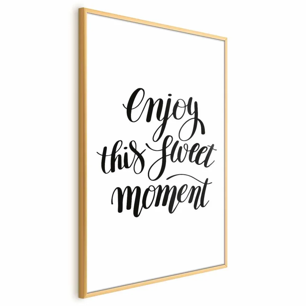 Plakat Enjoy 21x30 cm z ramą złotą bez marginesu | MIRAT.