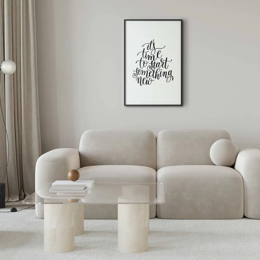 Plakat Something new 40x60 cm z ramą czarną z marginesem | MIRAT.