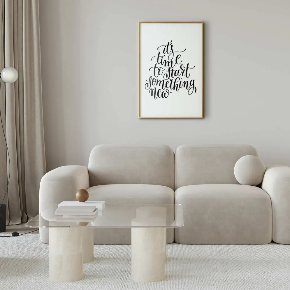 Plakat Something new 40x60 cm z ramą złotą bez marginesu | MIRAT.