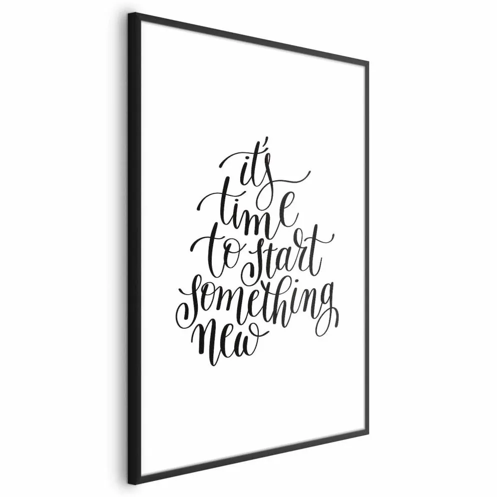 Plakat Something new 40x60 cm z ramą czarną z marginesem | MIRAT.