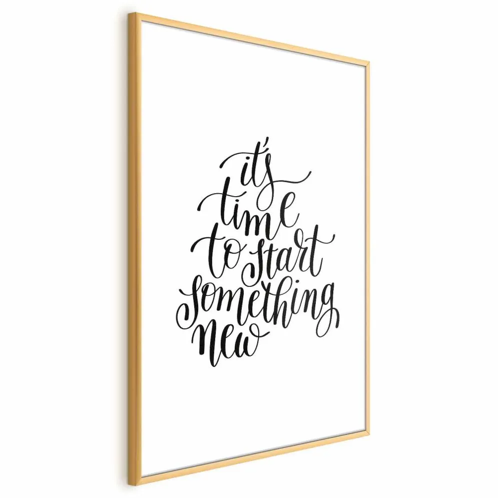 Plakat Something new 60x90 cm z ramą złotą z marginesem | MIRAT.