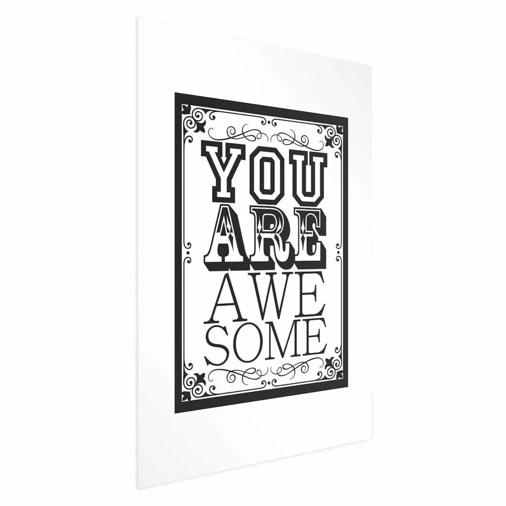 Plakat You are awesome 21x30 cm bez ramy z marginesem | MIRAT.