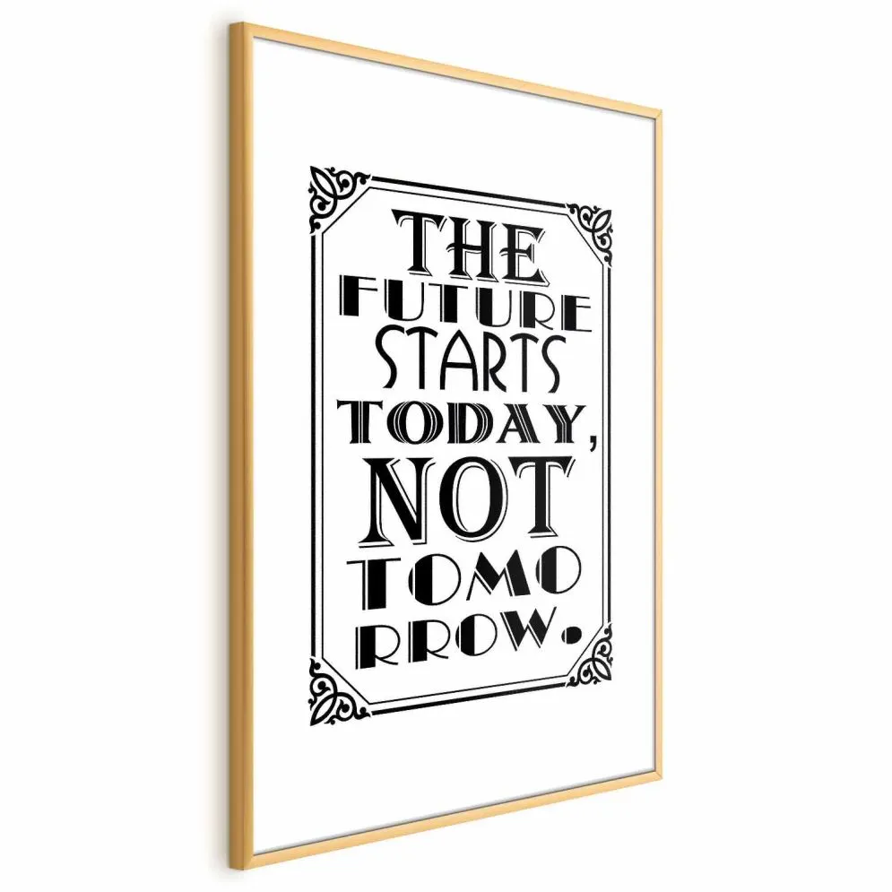 Plakat Future 29,7x42 cm z ramą złotą z marginesem | MIRAT.