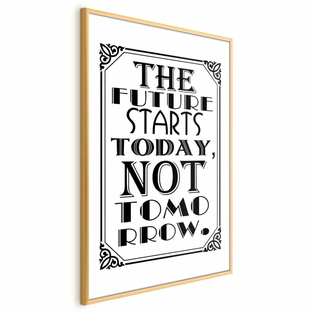 Plakat Future 29,7x42 cm z ramą złotą bez marginesu | MIRAT.