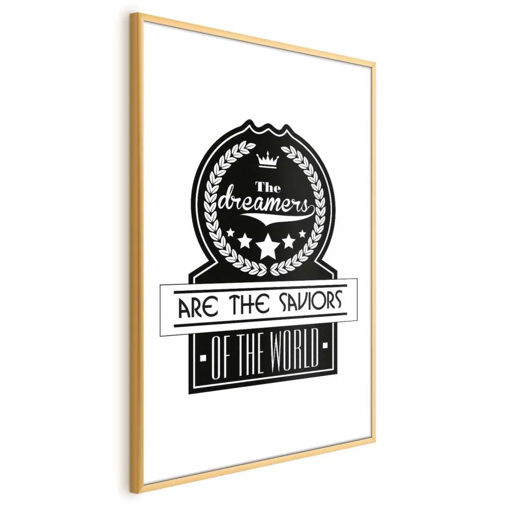 Plakat Dreamers 60x90 cm z ramą złotą bez marginesu | MIRAT.