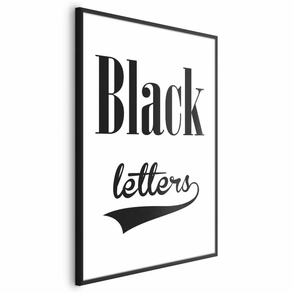 Plakat Black letters 29,7x42 cm z ramą czarną bez marginesu | MIRAT.