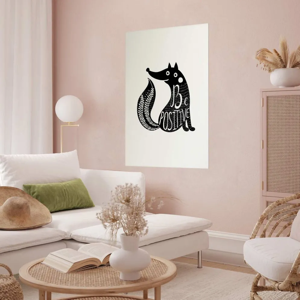 Plakat Be positive 21x30 cm bez ramy z marginesem | MIRAT.