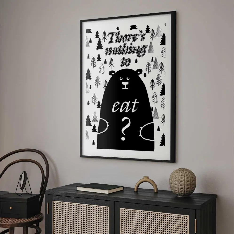 Plakat Nothing to eat 40x60 cm z ramą czarną z marginesem | MIRAT.