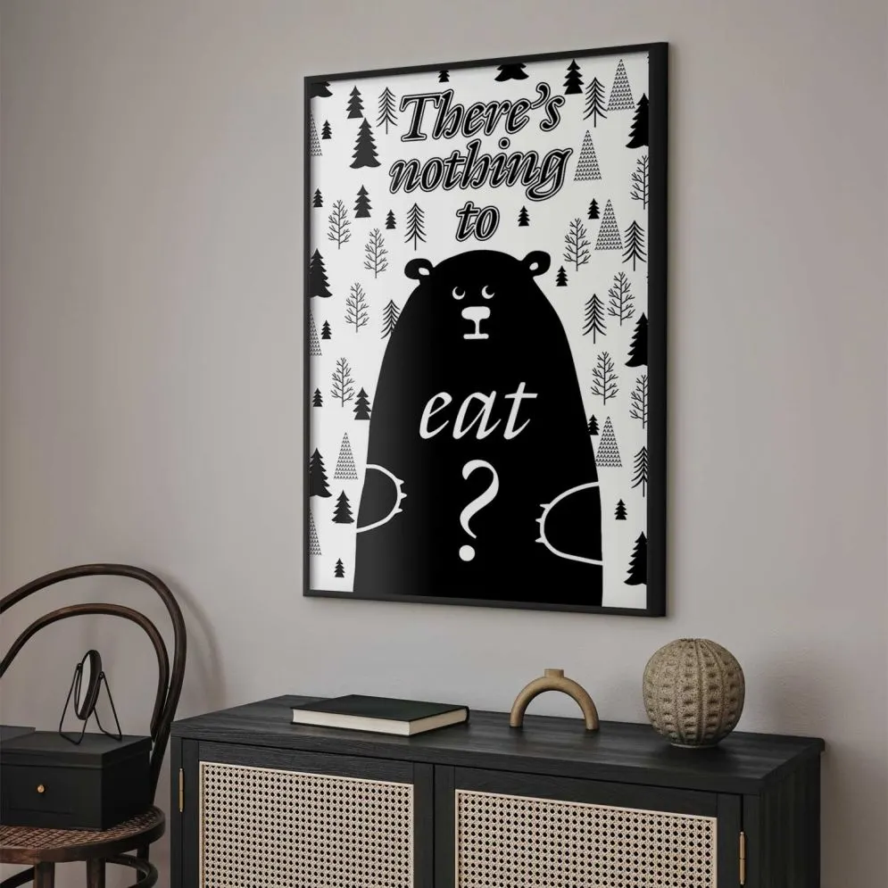 Plakat Nothing to eat 40x60 cm z ramą czarną bez marginesu | MIRAT.