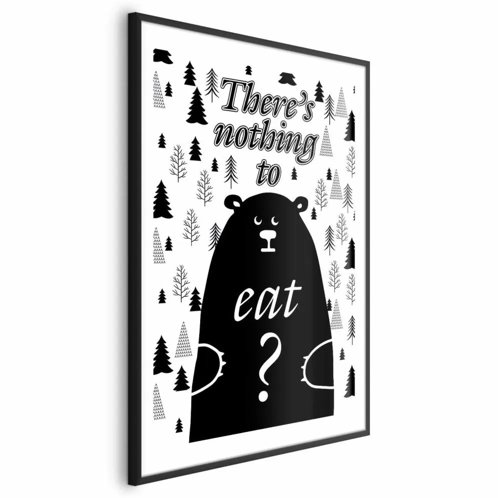 Plakat Nothing to eat 40x60 cm z ramą czarną z marginesem | MIRAT.