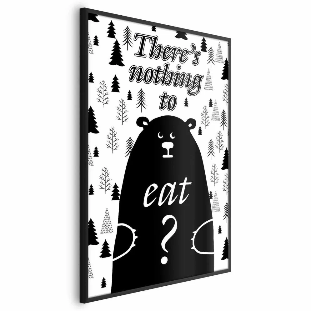 Plakat Nothing to eat 40x60 cm z ramą czarną bez marginesu | MIRAT.