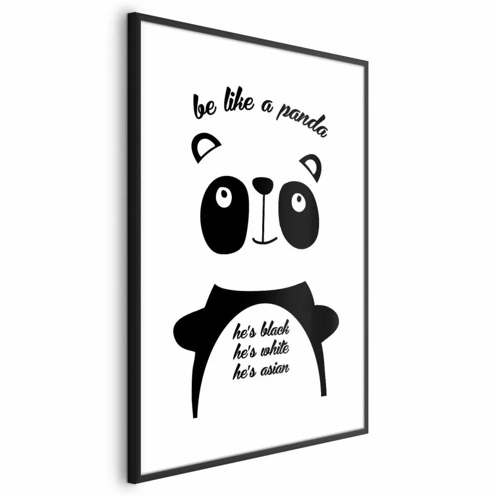 Plakat Panda 60x90 cm z ramą czarną z marginesem | MIRAT.