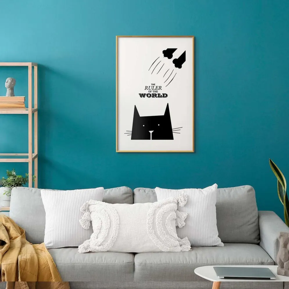 Plakat Król świata 29,7x42 cm z ramą złotą z marginesem | MIRAT.