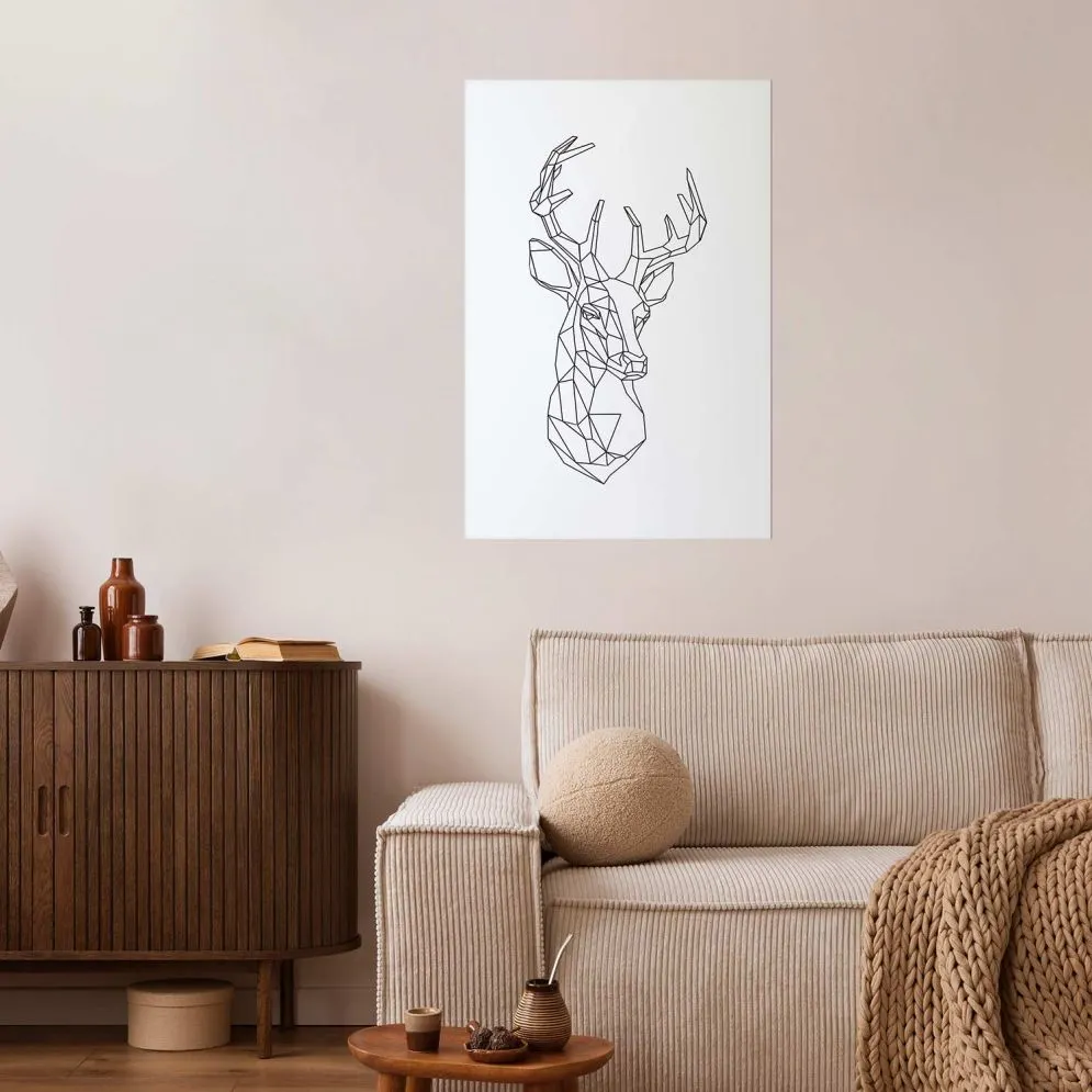 Plakat Geometryczny jeleń 60x90 cm bez ramy z marginesem | MIRAT.