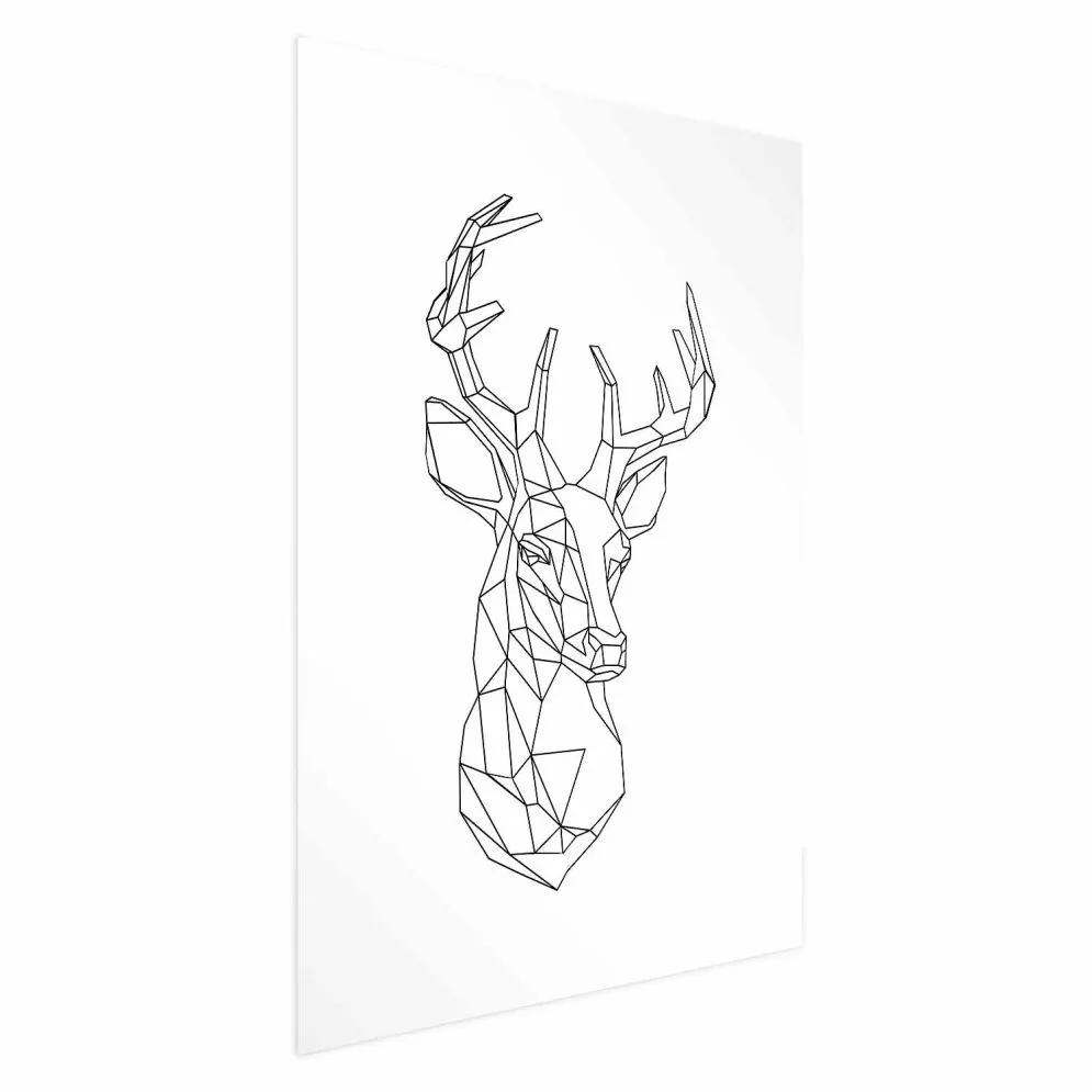 Plakat Geometryczny jeleń 60x90 cm bez ramy z marginesem | MIRAT.