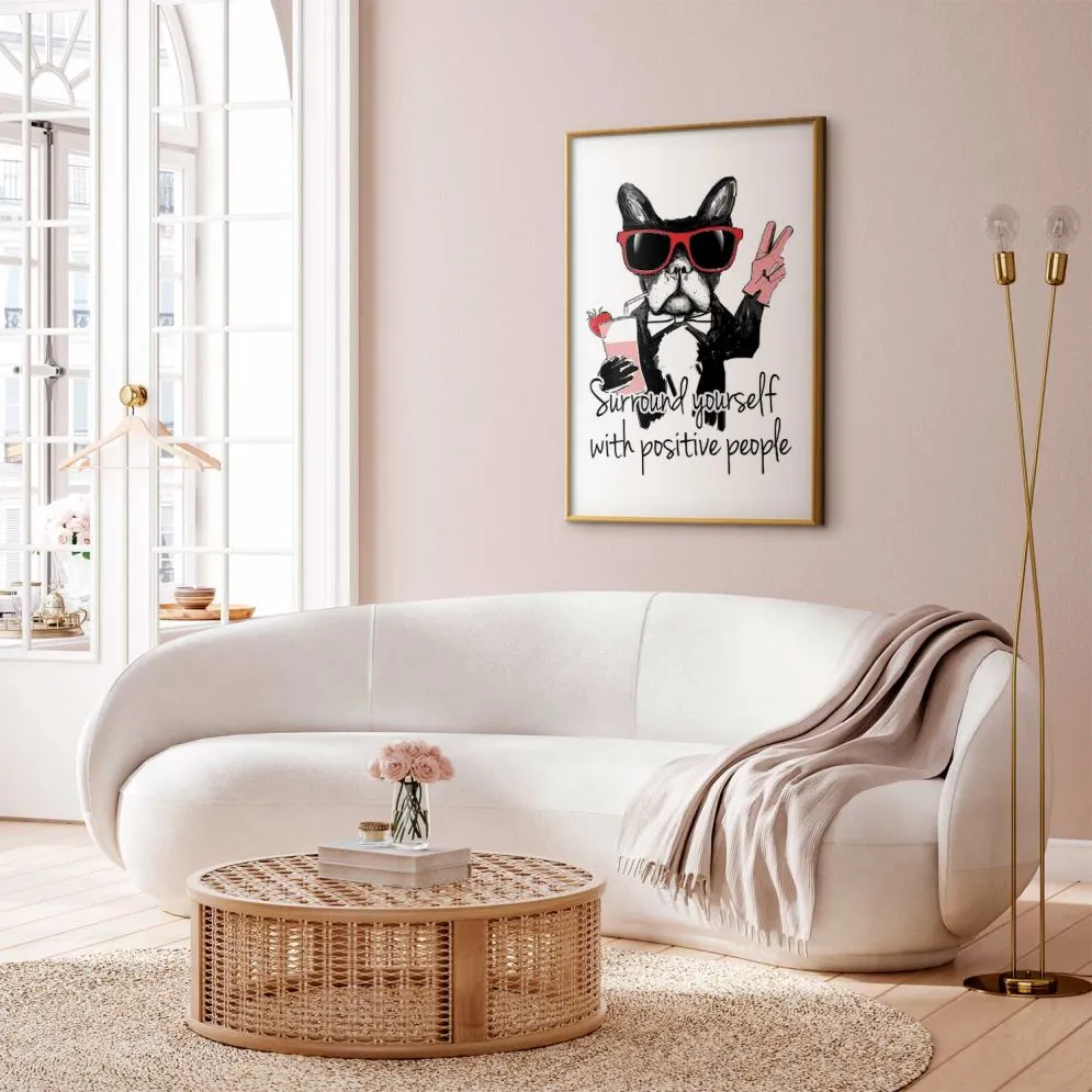 Plakat Advice 60x90 cm z ramą złotą z marginesem | MIRAT.