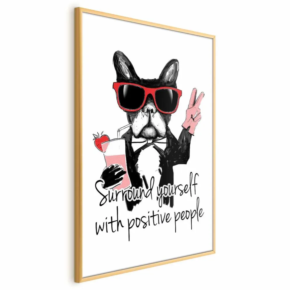 Plakat Advice 60x90 cm z ramą złotą z marginesem | MIRAT.