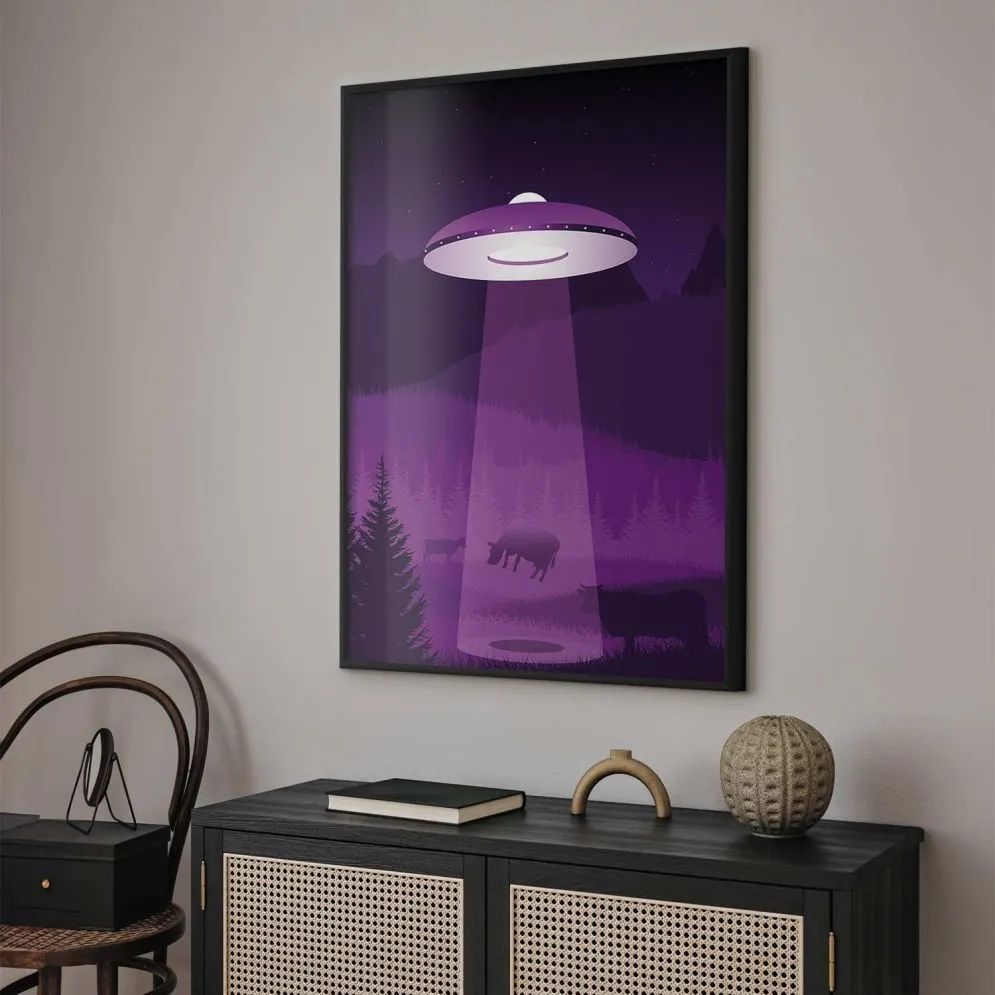 Plakat Ufo 21x30 cm z ramą czarną bez marginesu | MIRAT.