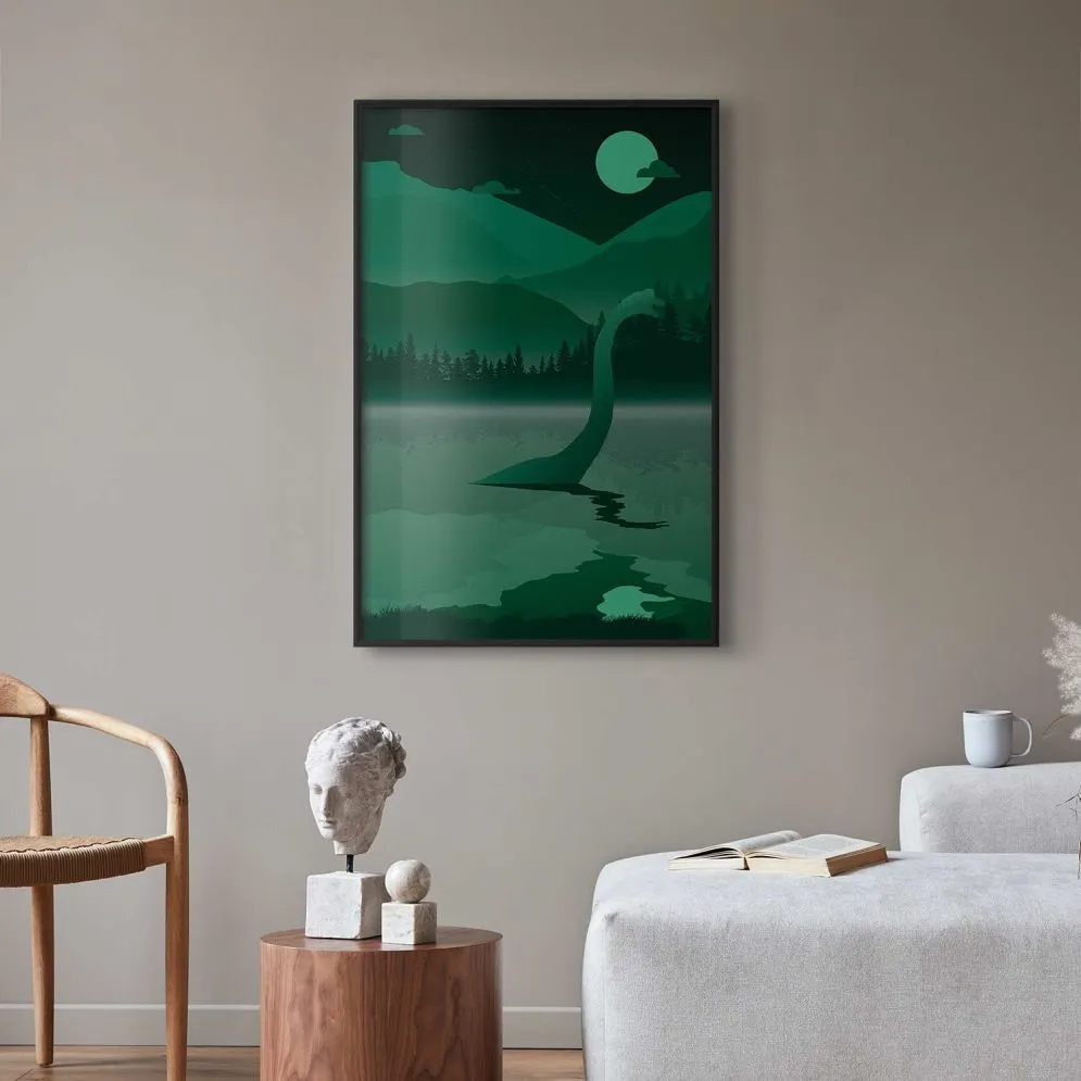 Plakat Loch Ness 21x30 cm z ramą czarną bez marginesu | MIRAT.