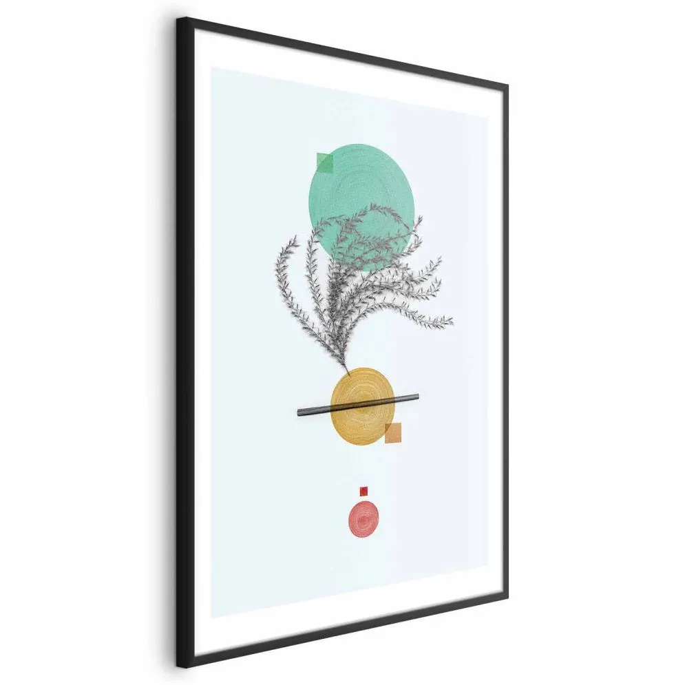 Plakat Roślinna kompozycja 40x60 cm z ramą czarną z marginesem | MIRAT.