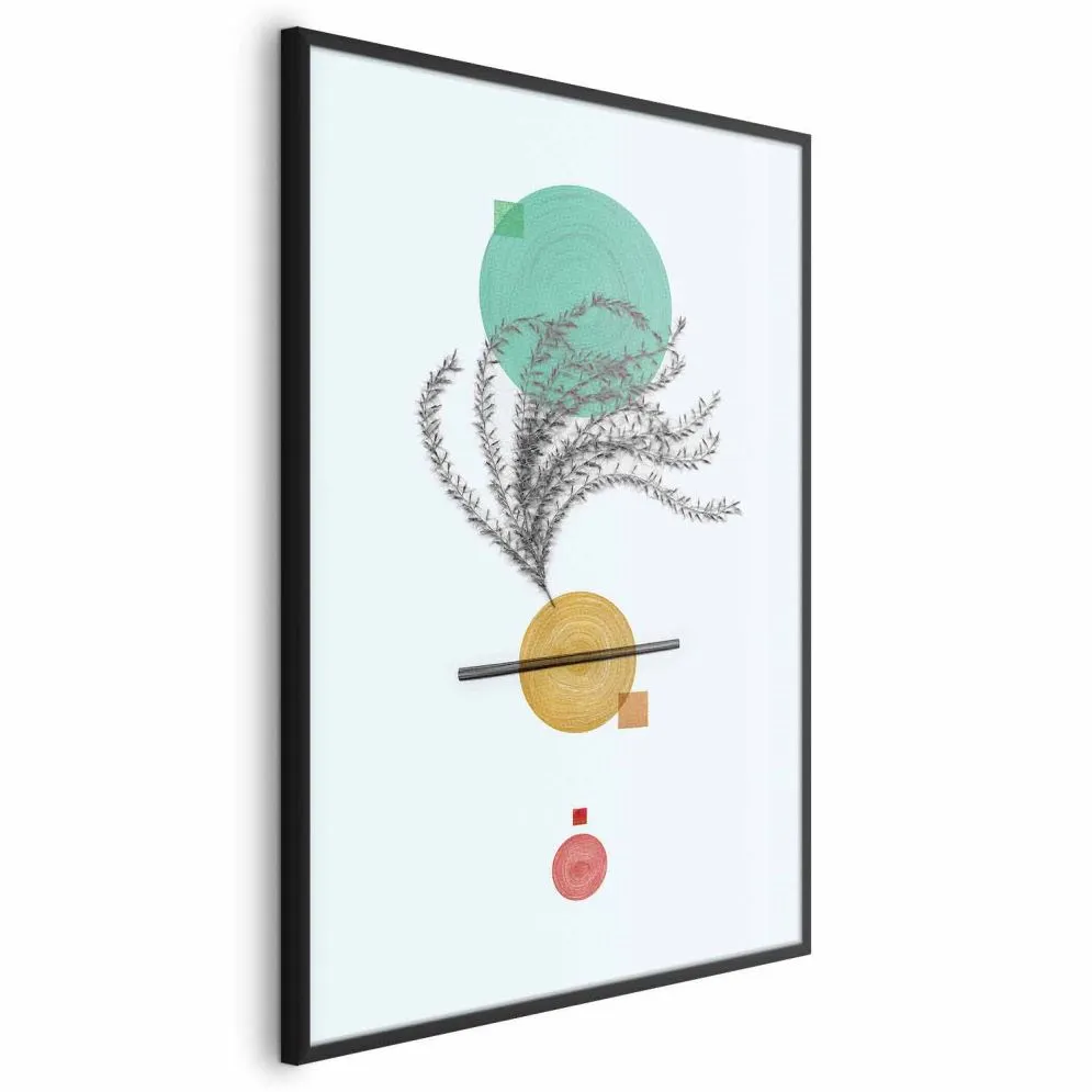 Plakat Roślinna kompozycja 40x60 cm z ramą czarną bez marginesu | MIRAT.