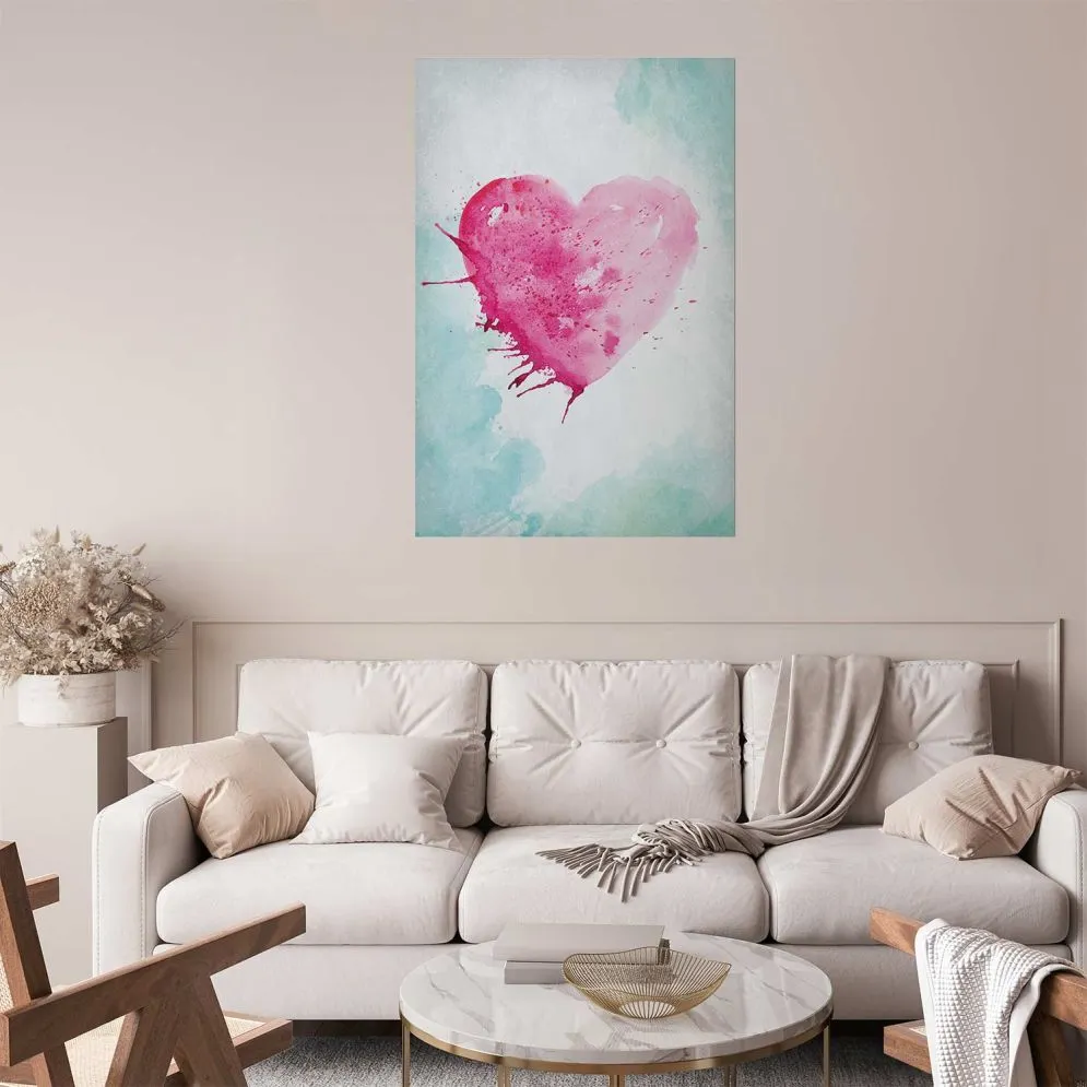 Plakat akwarelowe serce 29,7 x 42 cm bez ramy | MIRAT.  kolekcja n-B-0031-ao-a