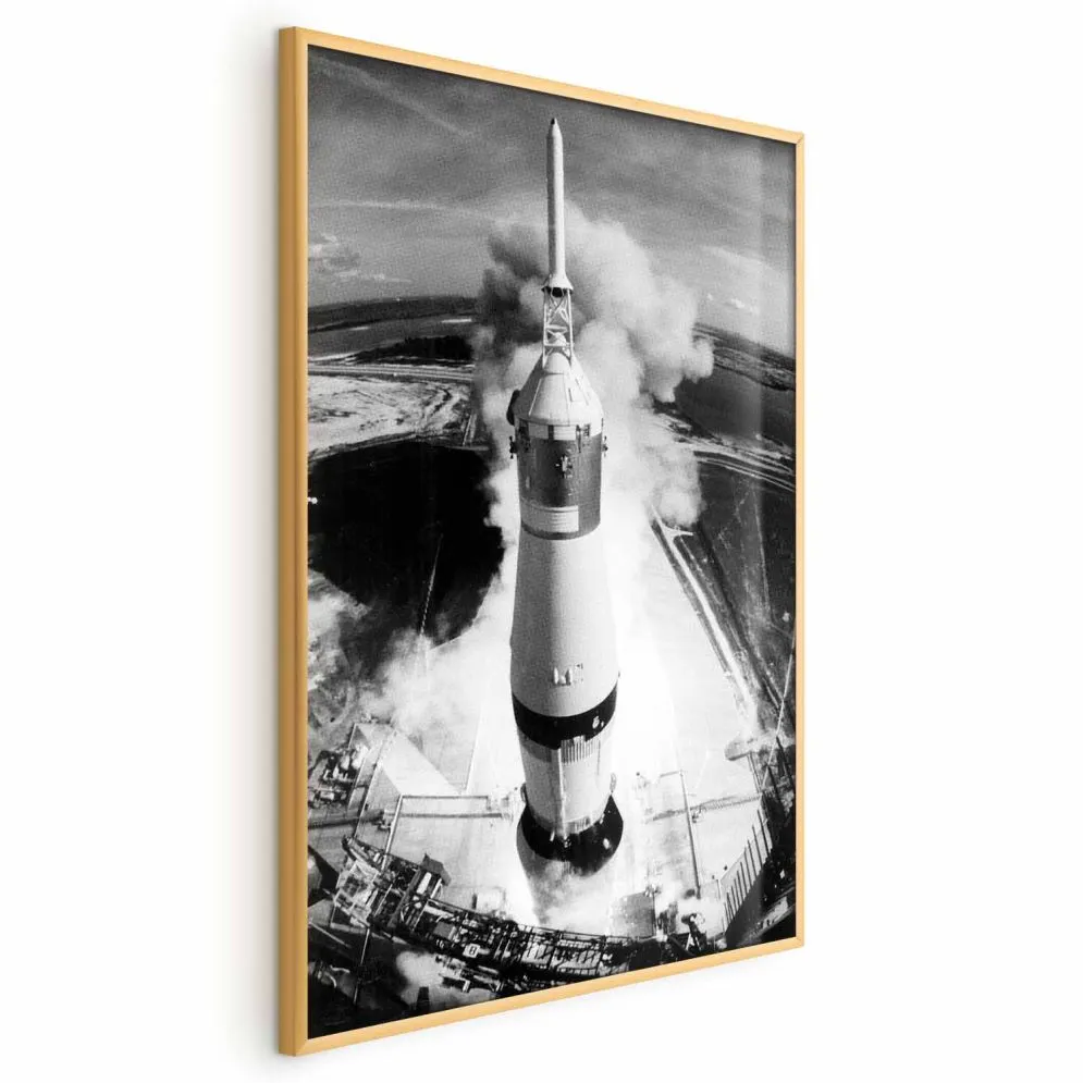 Plakat Kosmiczna prędkość 40x60 cm z ramą złotą bez marginesu | MIRAT.