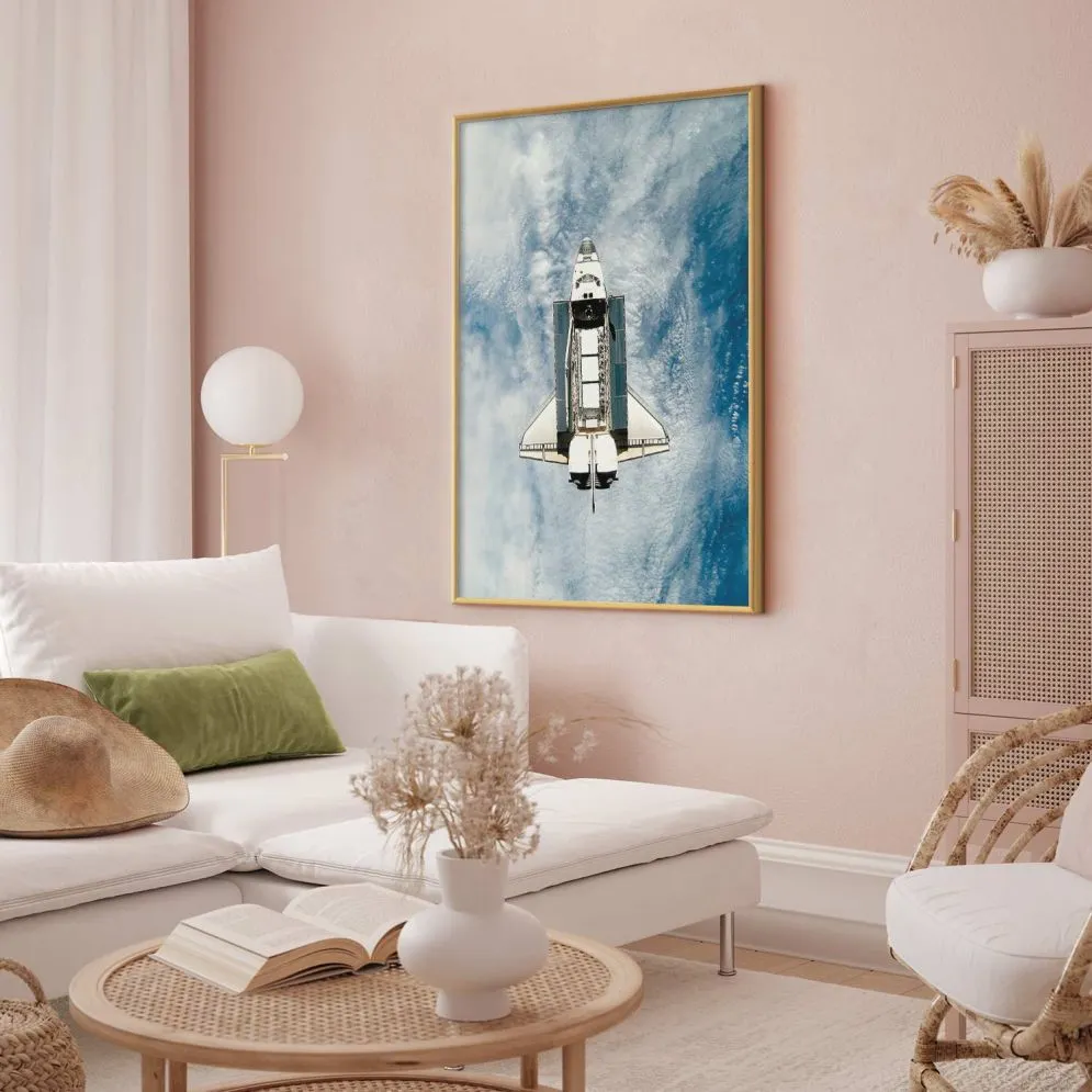 Plakat Wahadłowiec kosmiczny 60x90 cm z ramą złotą bez marginesu | MIRAT.