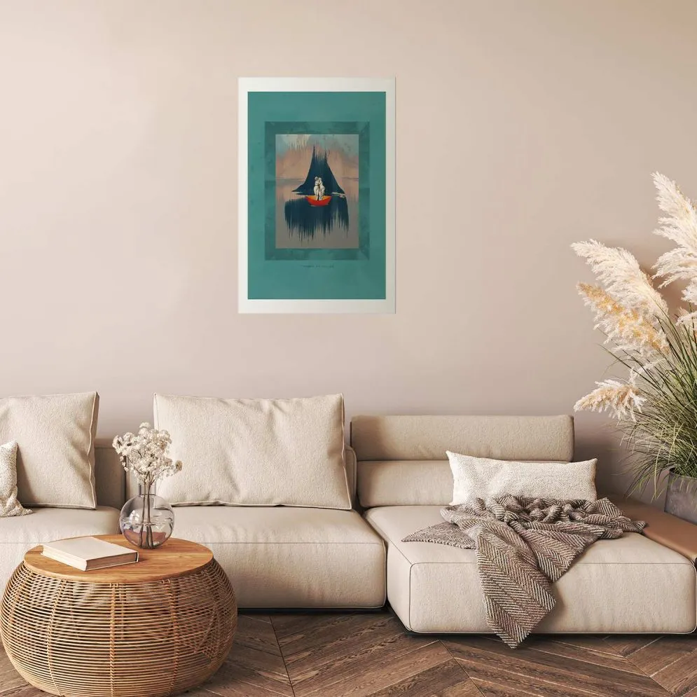 Plakat Para na łodzi 21x30 cm bez ramy z marginesem | MIRAT.