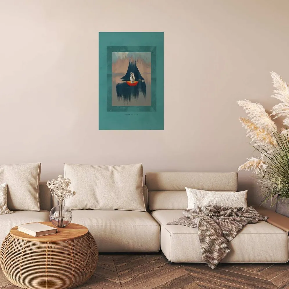 Plakat Para na łodzi 29,7x42 cm bez ramy bez marginesu | MIRAT.