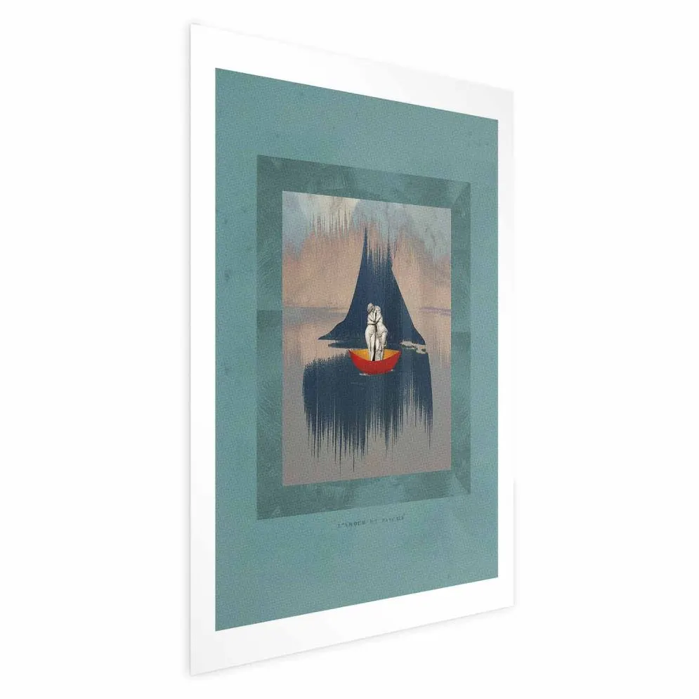 Plakat Para na łodzi 29,7x42 cm bez ramy bez marginesu | MIRAT.