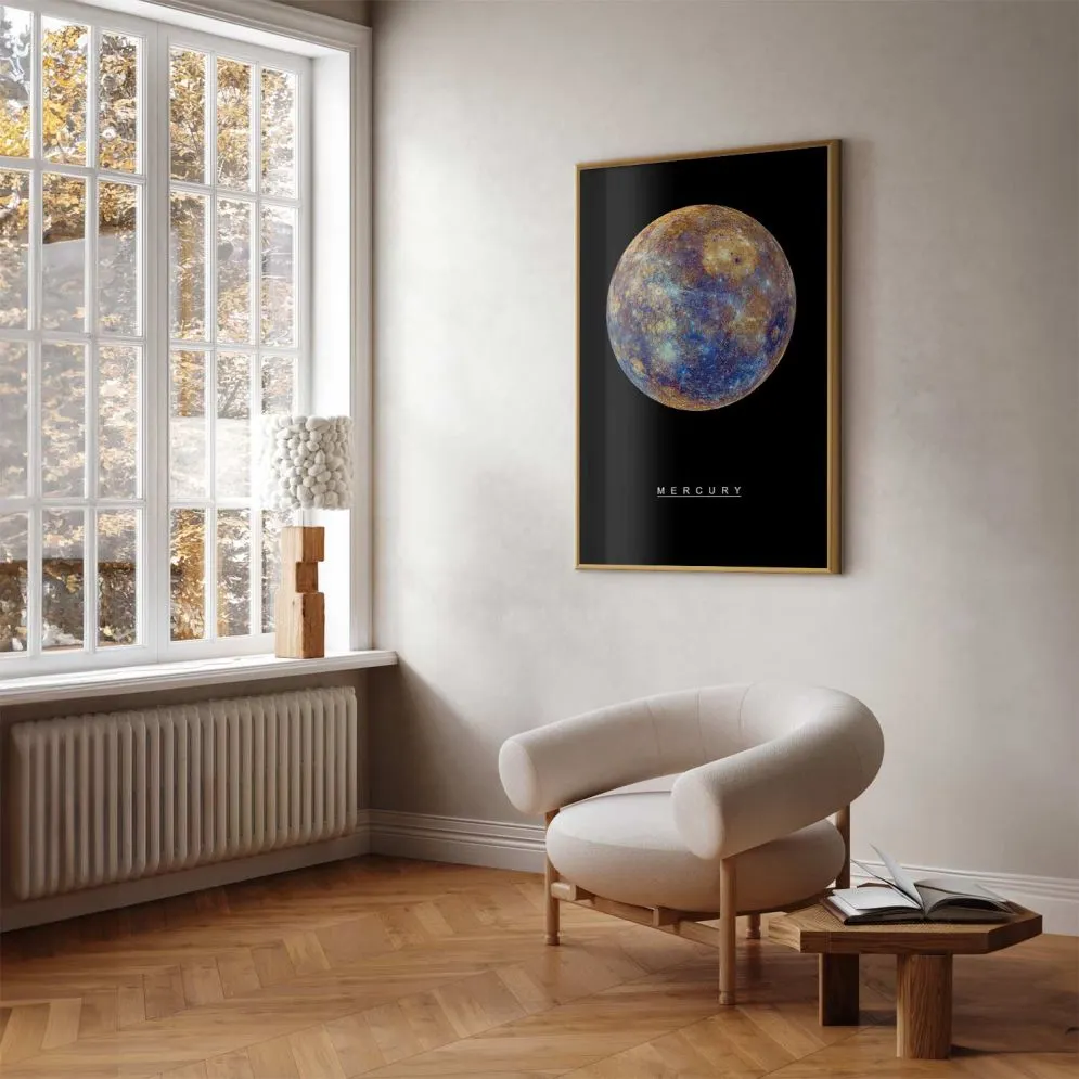 Plakat Merkury 40x60 cm z ramą złotą bez marginesu | MIRAT.