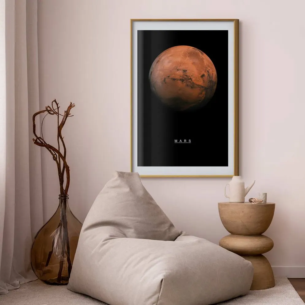 Plakat Mars 21x30 cm z ramą złotą z marginesem | MIRAT.