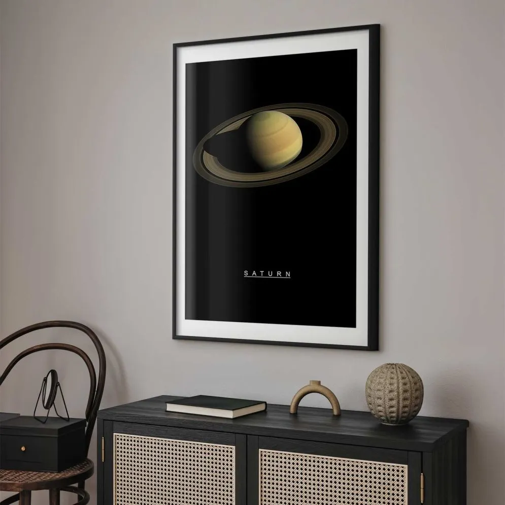 Plakat Saturn 29,7x42 cm z ramą czarną z marginesem | MIRAT.