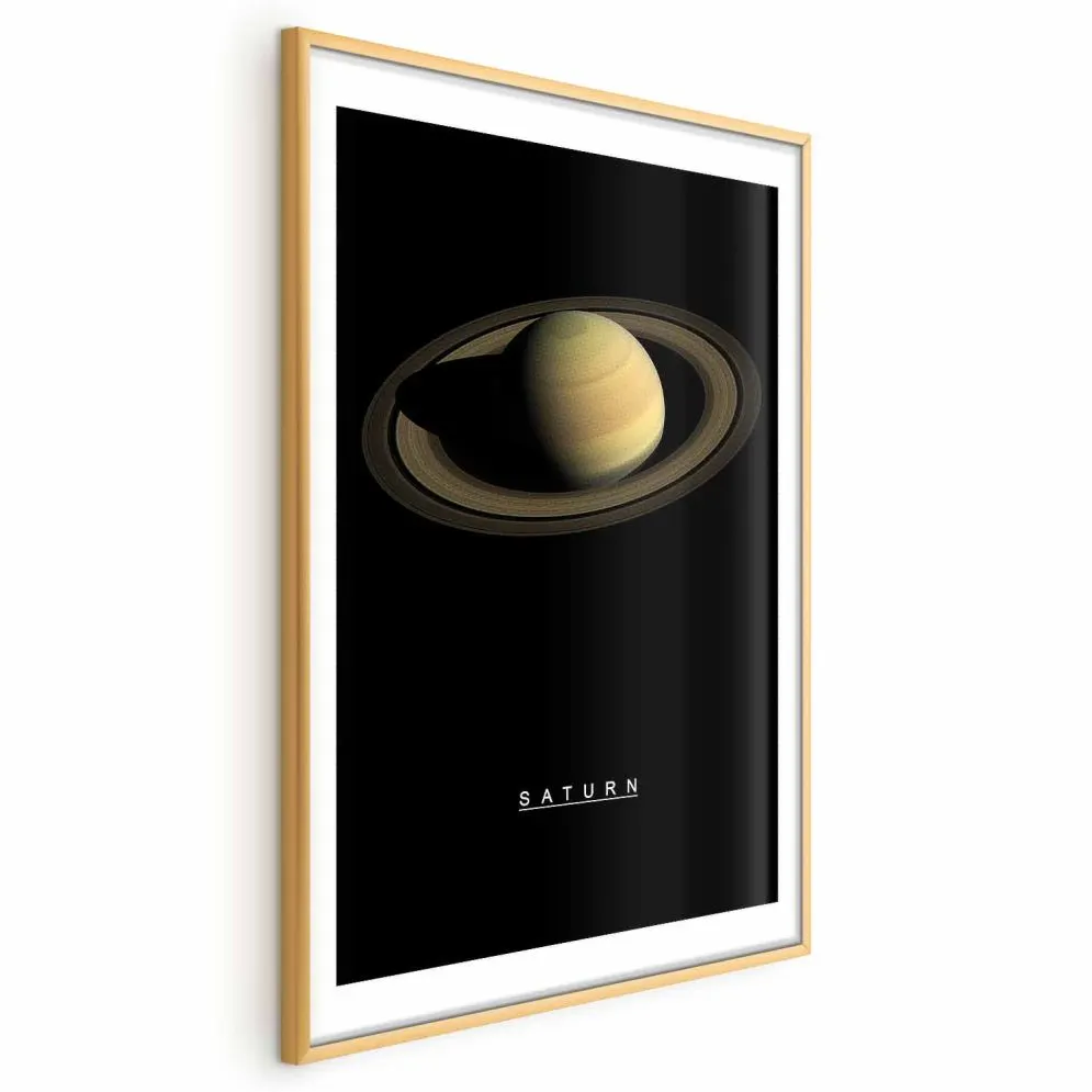 Plakat Saturn 60x90 cm z ramą złotą z marginesem | MIRAT.