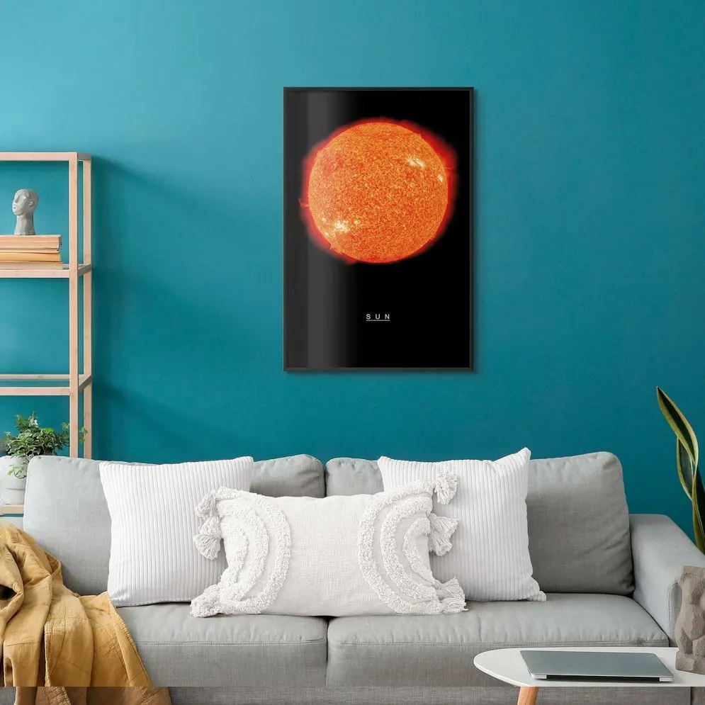 Plakat Słońce 29,7x42 cm z ramą czarną bez marginesu | MIRAT.