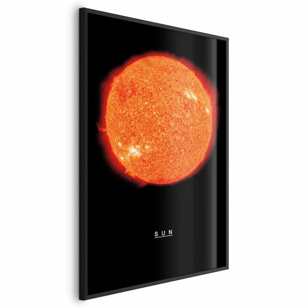Plakat Słońce 29,7x42 cm z ramą czarną bez marginesu | MIRAT.