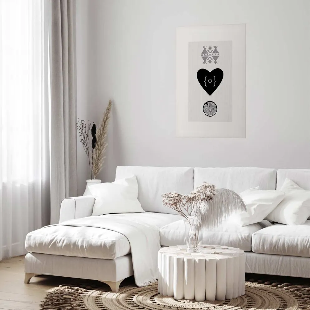 Plakat Serce i pień 60x90 cm bez ramy z marginesem | MIRAT.