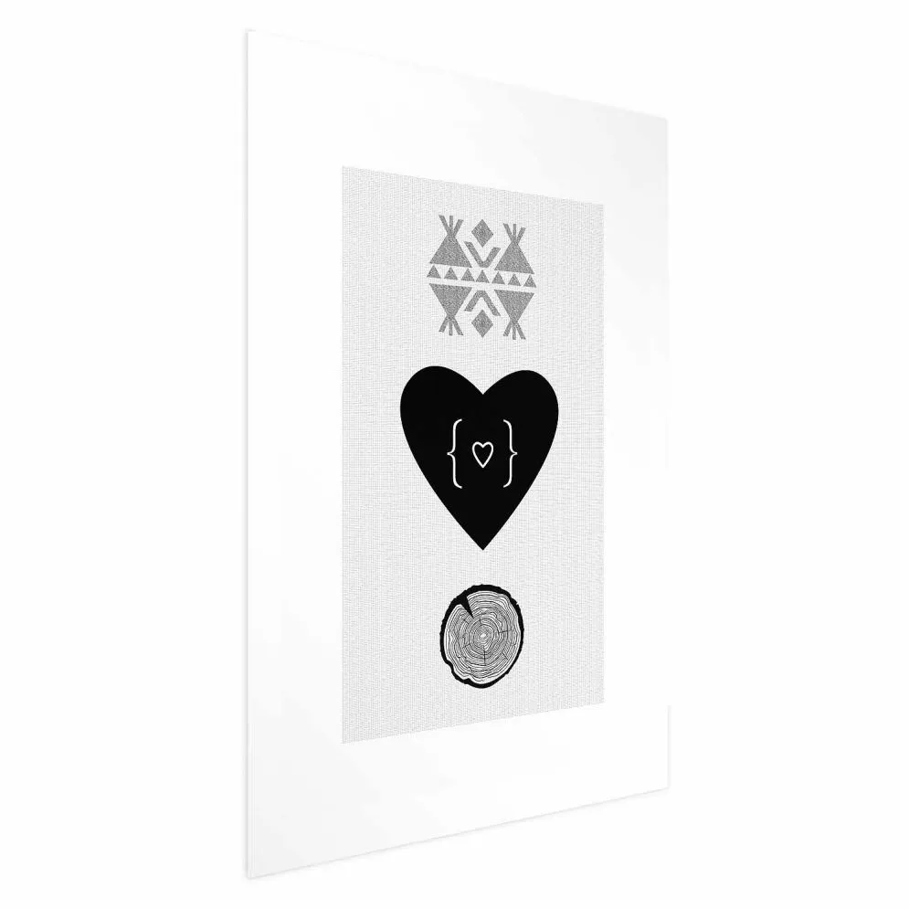 Plakat Serce i pień 60x90 cm bez ramy z marginesem | MIRAT.