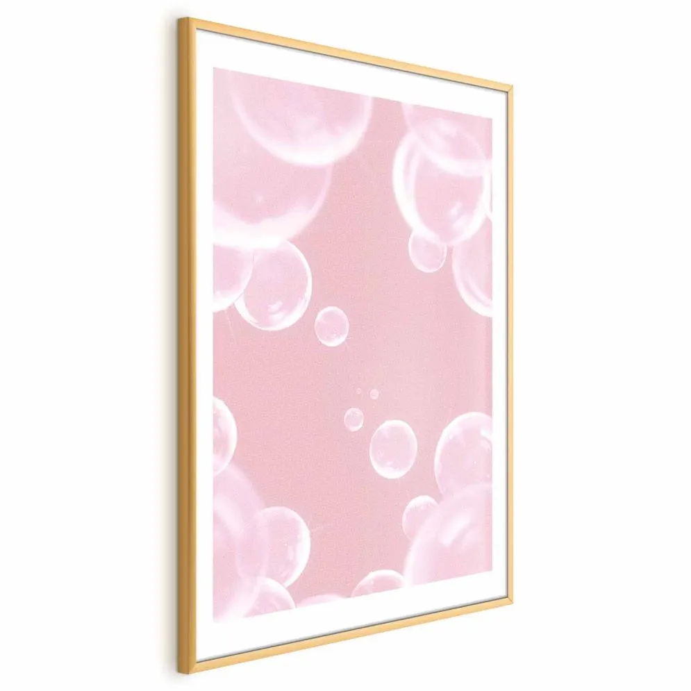 Plakat Subtelny powiew 60x90 cm z ramą złotą z marginesem | MIRAT.