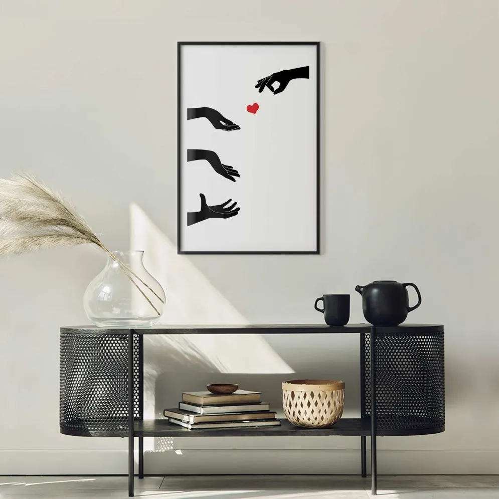 Plakat Pstryczek 60x90 cm z ramą czarną z marginesem | MIRAT.