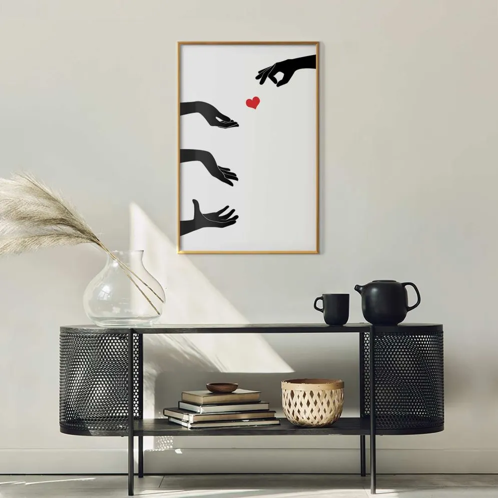 Plakat Pstryczek 60x90 cm z ramą złotą bez marginesu | MIRAT.