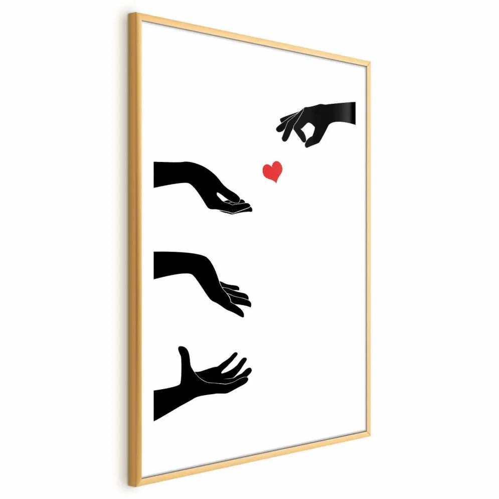 Plakat Pstryczek 21x30 cm z ramą złotą z marginesem | MIRAT.