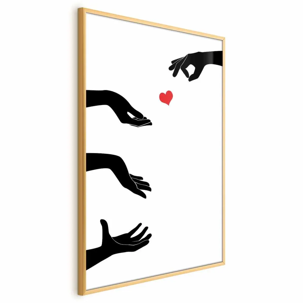 Plakat Pstryczek 60x90 cm z ramą złotą bez marginesu | MIRAT.